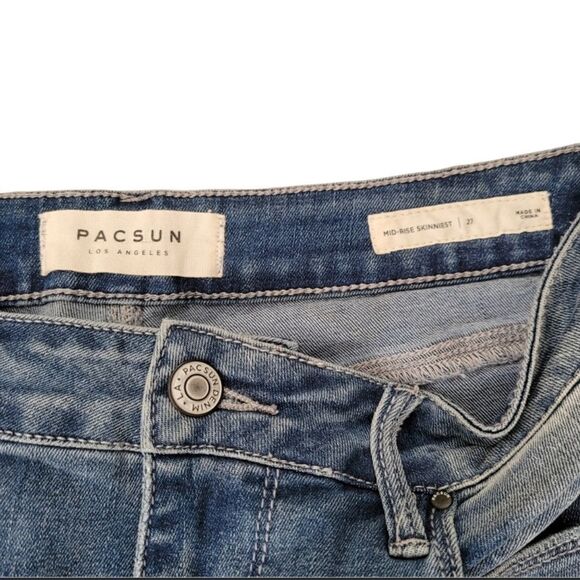 PacSun vintage paint splotch mid rise skinny jeans s27 - Picture 2 of 6